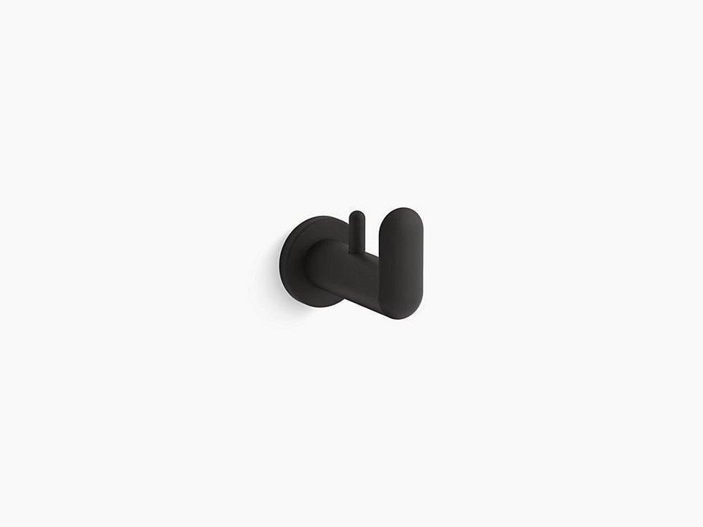 KOHLER Matte Black 1-Hook Robe Hook 