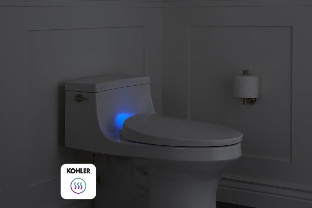 KOHLER White Round Closed Front with Cover Toilet Seat 