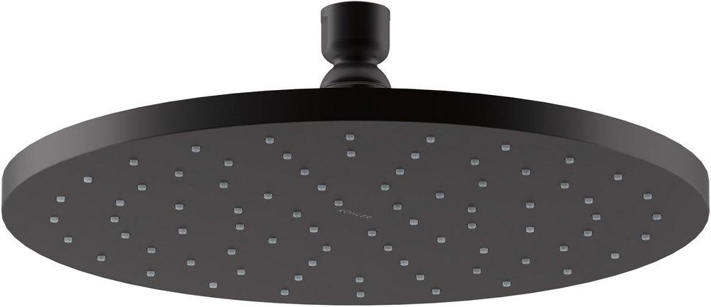 KOHLER Matte Black Single Rain Showerhead 