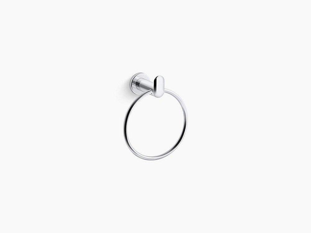 KOHLER Polished Chrome Round Closed Towel Ring 