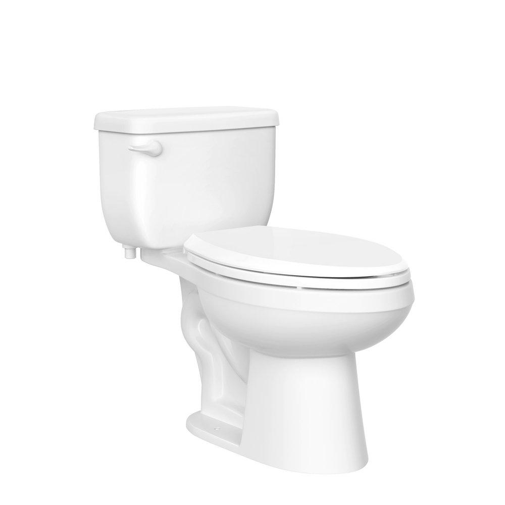PROFLO White Elongated Standard Height 2-piece WaterSense Toilet 12-in  Rough-In 1.28-GPF in the Toilets department at