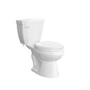 1.28 gpf Round Two Piece Toilet in White with White Lever