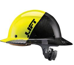 Carbon Fiber Brim Hard Hat in Yellow and Black