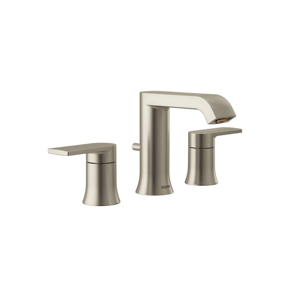 Moen Brushed Nickel Two Handle Widespread Bathroom Sink Faucet 
