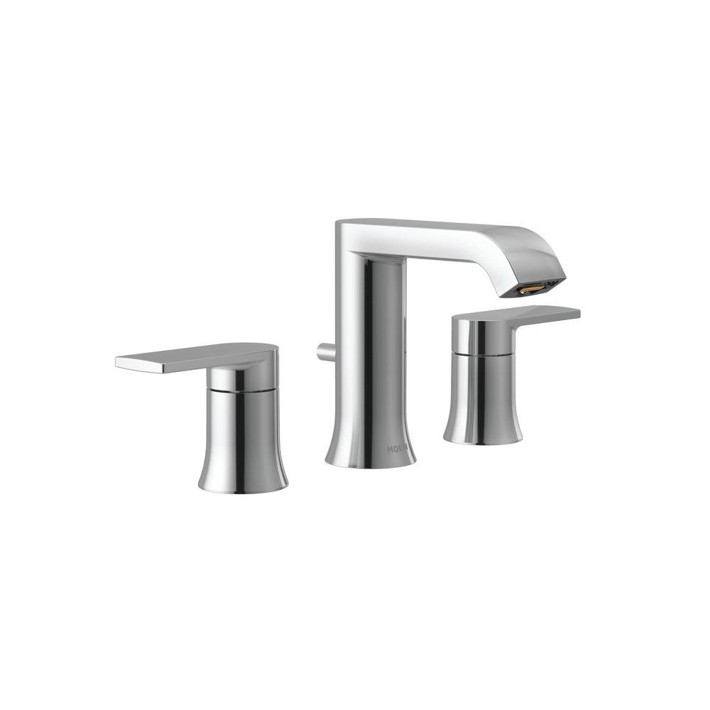 Moen Chrome Two Handle Widespread Bathroom Sink Faucet 