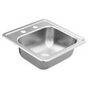 Moen Matte Stainless Steel 15 x 15 in. 2-Hole Stainless Steel Single Bowl Drop-in Kitchen Sink