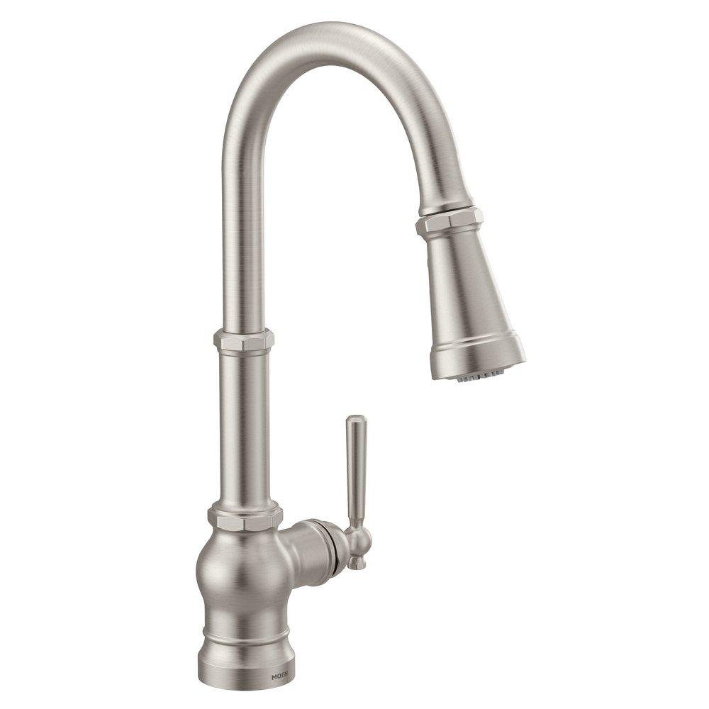 Moen Spot Resist&trade; Stainless Single Handle Pull Down Kitchen Faucet 