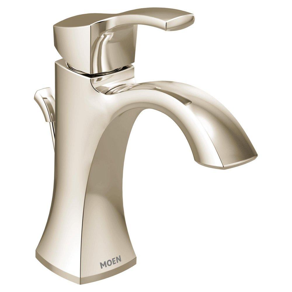 Moen Polished Nickel Single Handle Monoblock Bathroom Sink Faucet 
