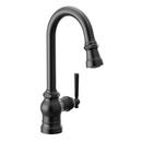 Single Handle Pull Down Bar Faucet in Matte Black