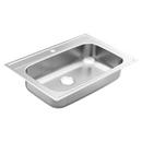 33 x 22 in. 1 Hole Stainless Steel Single Bowl Drop-in Kitchen Sink in Brushed Stainless Steel