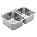 31-3/4 x 18-1/4 in. Double Bowl Undermount Kitchen Sink in Brushed Stainless Steel