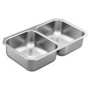 31-3/4 x 18-1/4 in. No-Hole Double Bowl Undermount Kitchen Sink in Stainless Steel