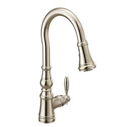 Single Handle Pull Down Kitchen Faucet in Polished Nickel