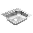 Moen Matte Stainless Steel 25 x 22 in. 3-Hole Single Bowl Drop-in Kitchen Sink 