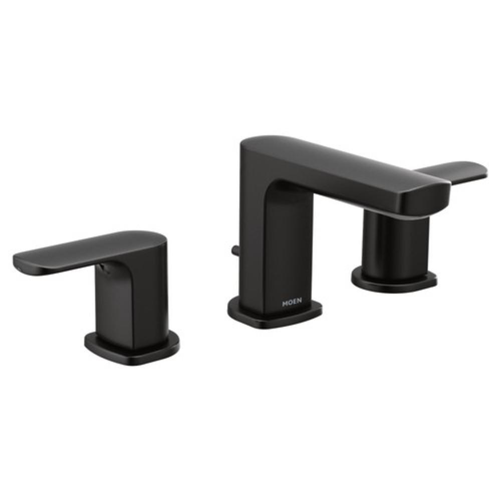 Moen Matte Black Two Handle Widespread Bathroom Sink Faucet 
