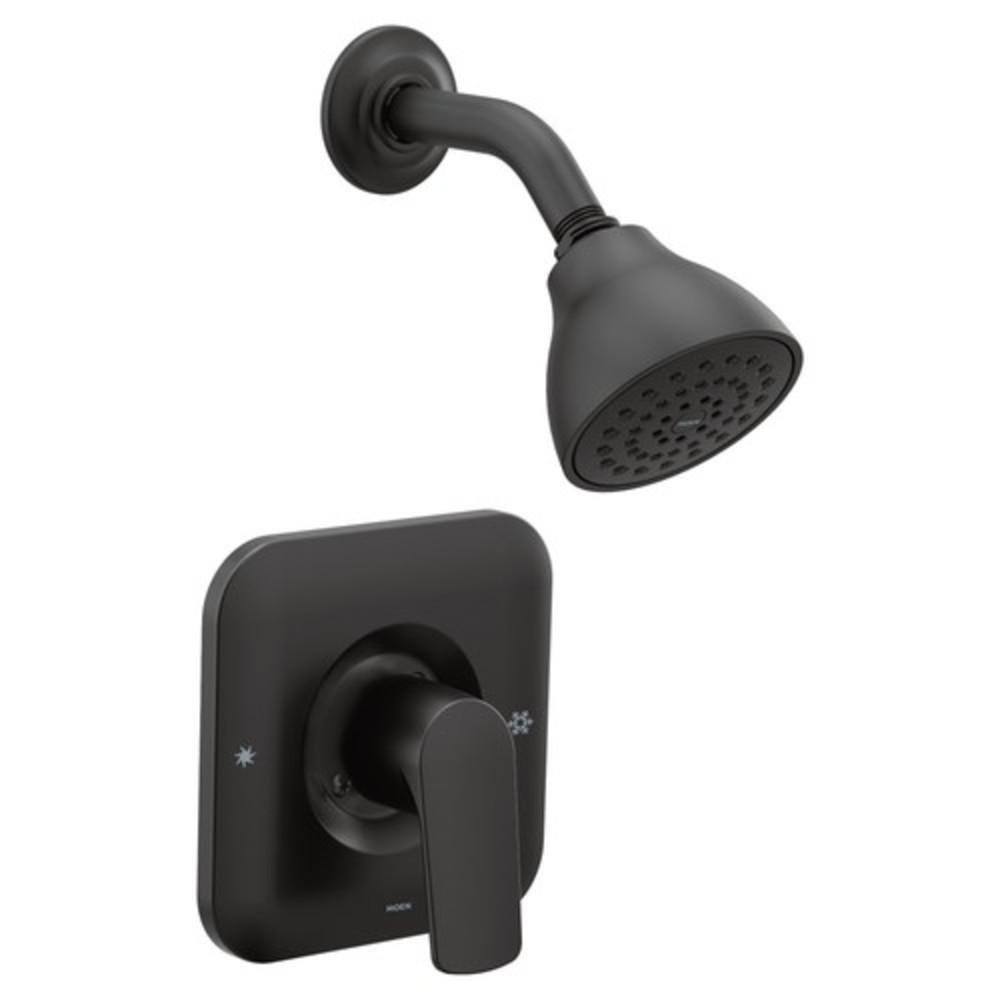 Moen Matte Black Single Handle Single Function Shower Faucet (Trim Only) 