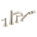 Two Handle Roman Tub Faucet with Handshower in Polished Nickel (Trim Only)