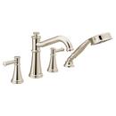 Two Handle Roman Tub Faucet with Hand Shower in Polished Nickel (Trim Only)