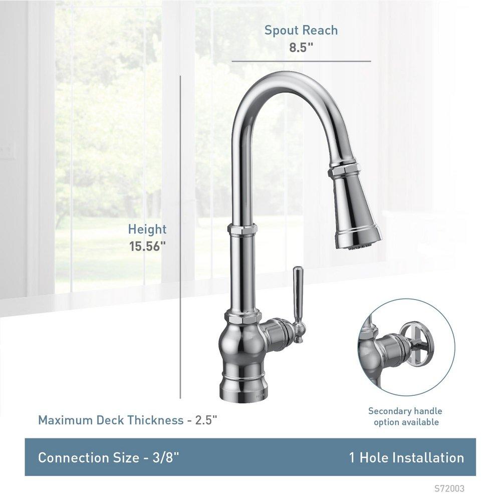 Moen Matte Black Single Handle Pull Down Kitchen Faucet 