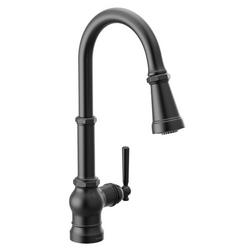 Single Handle Pull Down Kitchen Faucet in Matte Black