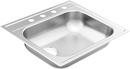 25 x 22 in. 4 Hole Single Bowl Self-rimming Kitchen Sink in Matte Stainless Steel