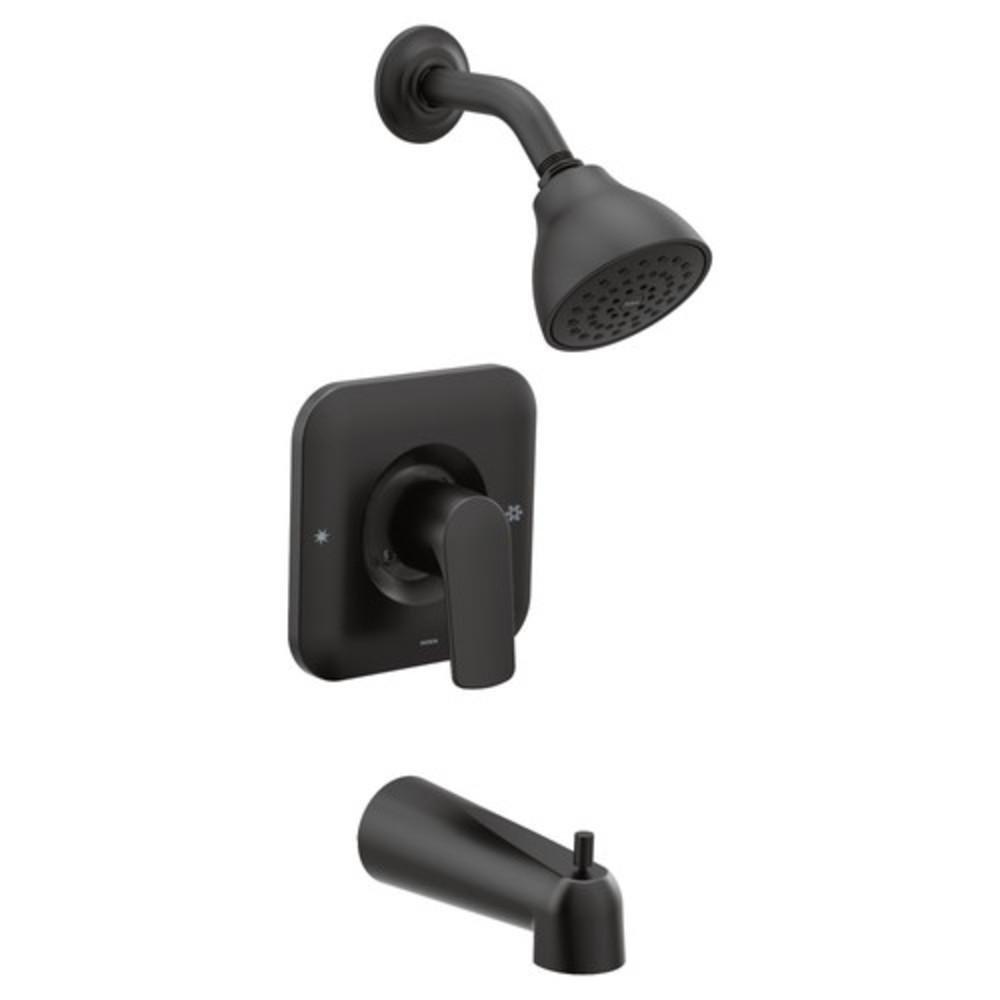 Moen Matte Black Single Handle Single Function Bathtub & Shower Faucet (Trim Only) 