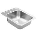 Moen Matte Stainless Steel 17 x 21-1/4 in. 1 Hole Single Bowl Self-rimming Kitchen Sink