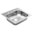 Moen Matte Stainless Steel 25 x 22 in. 3-Hole Single Bowl Drop-in Kitchen Sink