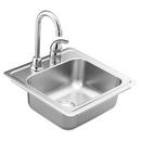 15 x 15 in. 2-Hole Stainless Steel Single Bowl Drop-in Kitchen Sink in Matte Stainless Steel