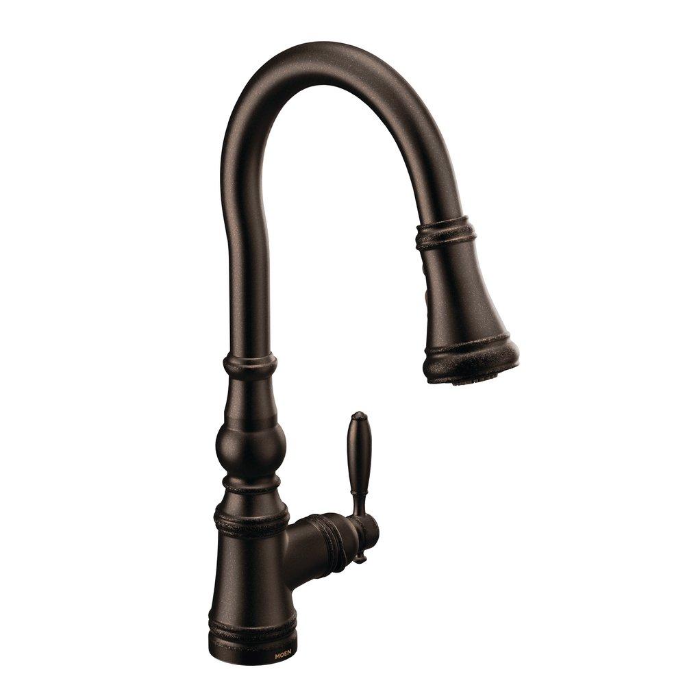 Moen Oil Rubbed Bronze Single Handle Pull Down Kitchen Faucet 