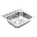 Moen Matte Stainless Steel 25 x 22 in. 2-Hole Single Bowl Drop-in Kitchen Sink