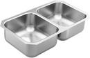 31-3/4 x 18-1/4 in. No Hole Stainless Steel Double Bowl Undermount Kitchen Sink in Brushed Stainless Steel