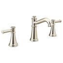 Moen Polished Nickel Two Handle Widespread Bathroom Sink Faucet with Metal Pop-Up Drain Assembly 