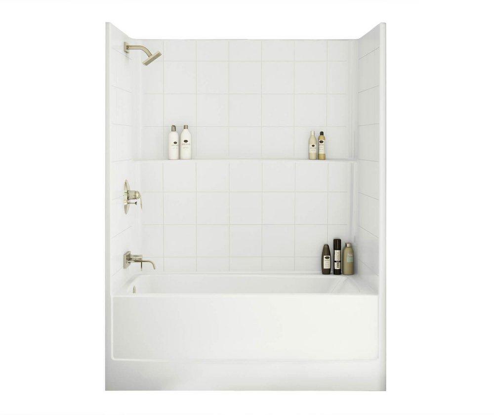 MAAX White 59-3/4 x 32 in. Tub & Shower Unit in White 