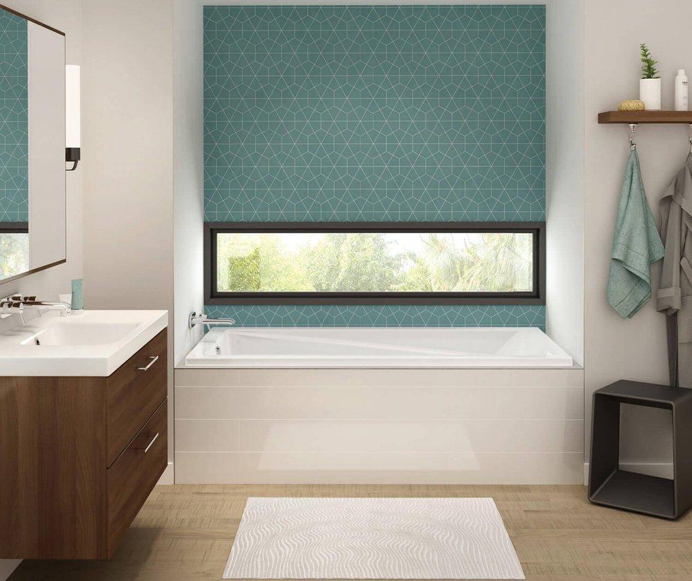 MAAX White 59-7/8 x 36 in. Soaker Drop-In Bathtub with End Drain 