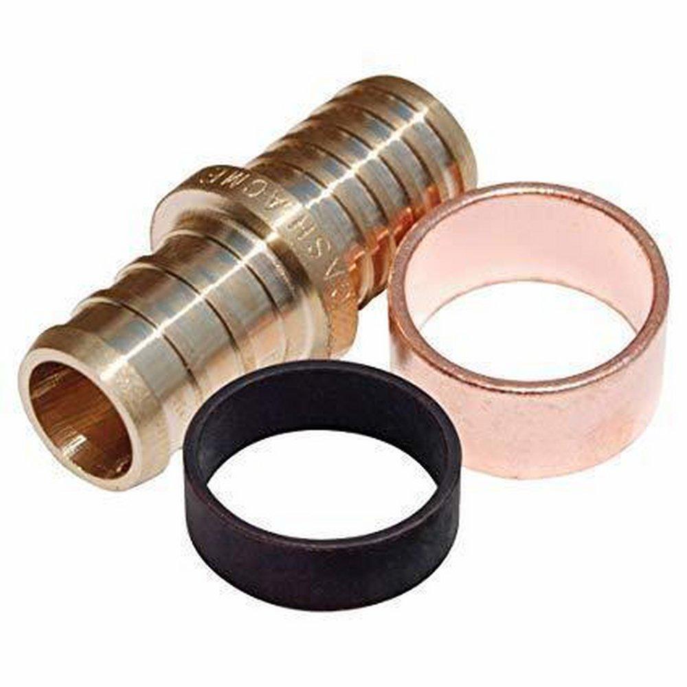 Hailiang America Brass PEX Crimp x Polybutylene Connection Coupling w/ Rings 