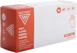 Powder Free Disposable Vinyl Gloves in Clear, S (Box of 100)