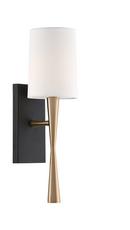 Crystorama Aged Brass/Forged Black 60W 1-Light Candelabra E-12 Incandescent Wall Sconce 