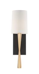 Crystorama Aged Brass/Forged Black 60W 1-Light Candelabra E-12 Incandescent Wall Sconce 