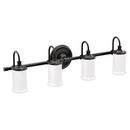 Moen Matte Black 100W 4-Light Medium E-26 Vanity Fixture 