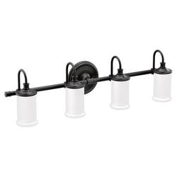 100W 4-Light Medium E-26 Vanity Fixture in Matte Black