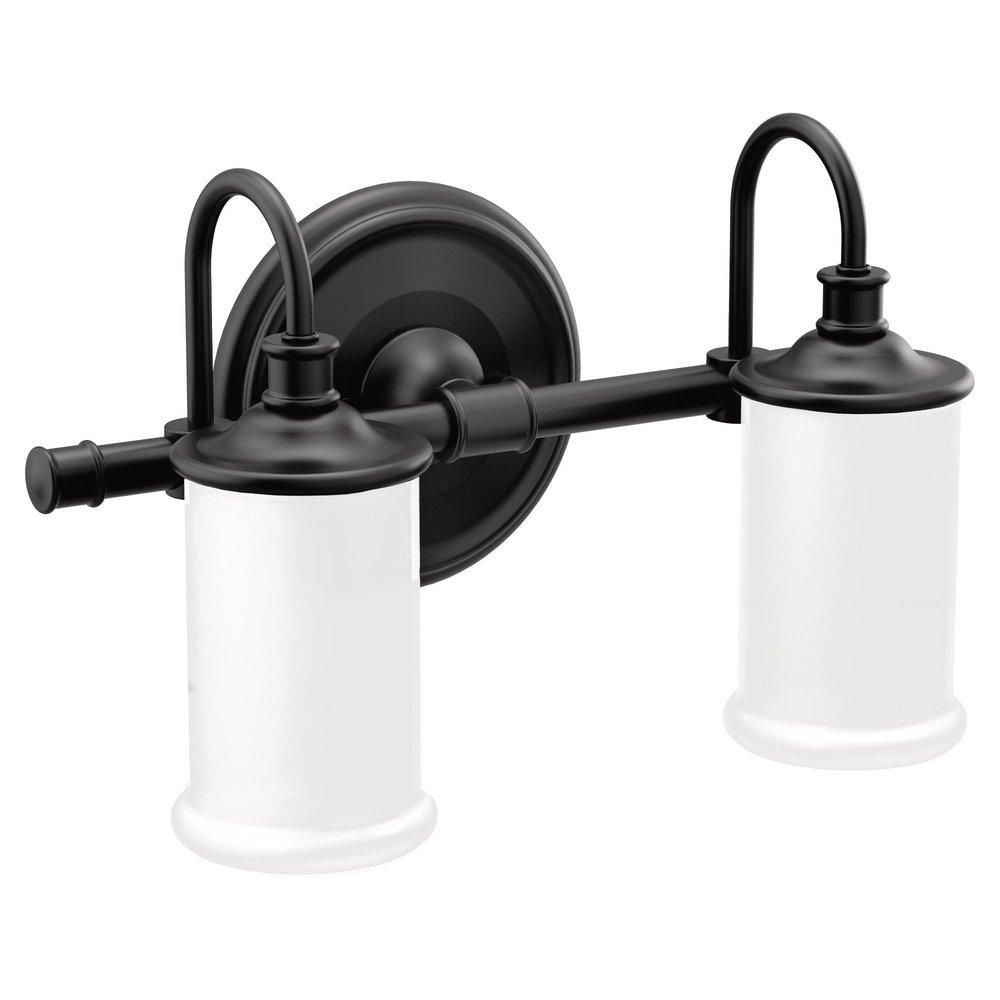 Moen Matte Black 100W 2-Light Medium Vanity Fixture 