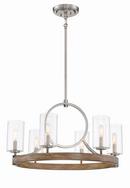 Minka Lavery Sun Faded Wood 60W 6-Light Candelabra E-12 Chandelier 