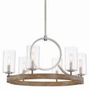 60W 6-Light Candelabra E-12 Chandelier in Brush Nickel Accents