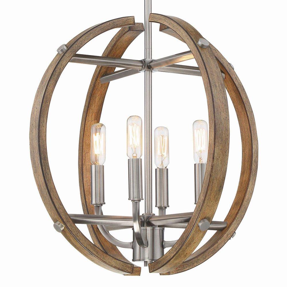 Minka Lavery Brushed Nickel 60W 4-Light Candelabra E-12 Pendant 