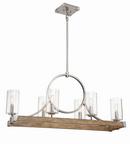 Minka Lavery Sun Faded Wood/Brushed Nickel 60W 6-Light Candelabra E-12 Pendant 