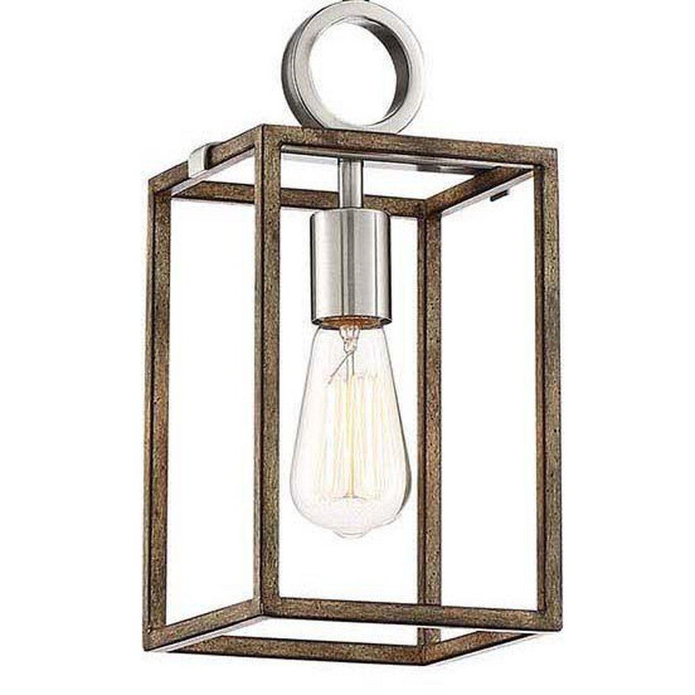 Minka Lavery Sun Faded Wood/Brushed Nickel 60W 1-Light Medium E-26 Pendant 