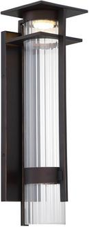 LED Outdoor Wall Sconce with Clear Ribbed Glass 