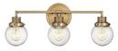 100W 3-Light Medium E-26 Vanity Fixture in Heritage Brass
