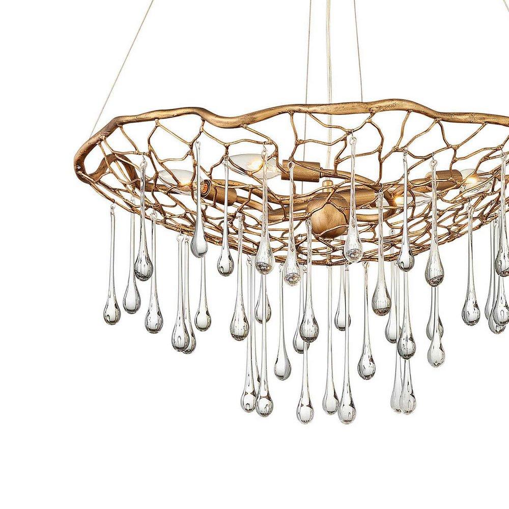Hinkley Burnished Gold 14 x 26 in. 60W 1-Tier 4-Light LED Modern Chandelier 